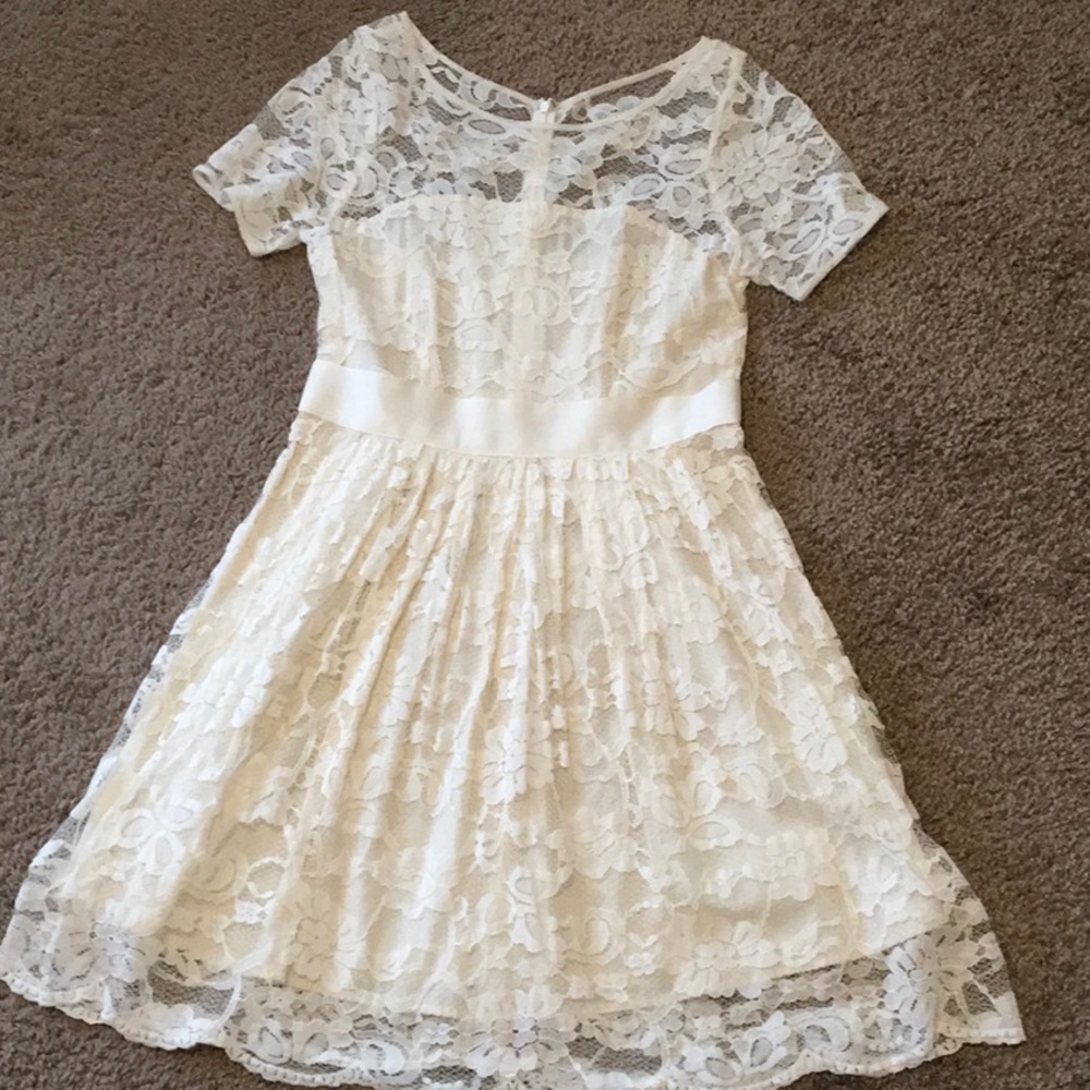 Romantic ivory lace dress